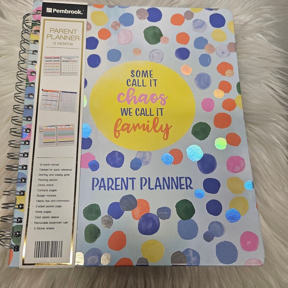 Spiral Notebook Family Planner Journal  Sticker Sheet Included Unused